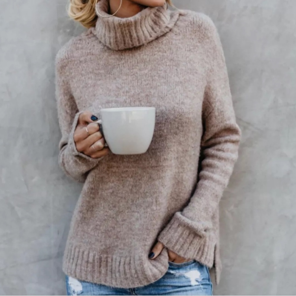 Vici Henry turtleneck sweater in Oatmeal size large